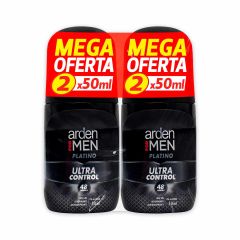 Desodorante En Roll On Arden For Men Platino Ultra Control x 50ml x 2 Unidades Mega Oferta