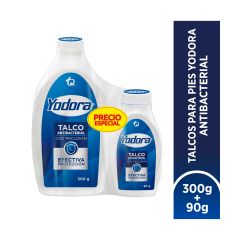 Talco En Polvo Yodora Antibacterial x 300gr + 90gr Precio Especial