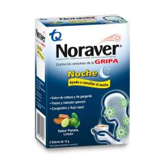 Noraver Gripa Tq Noche Sabor A Panela Y Limón x 15gr x 6 Sobres