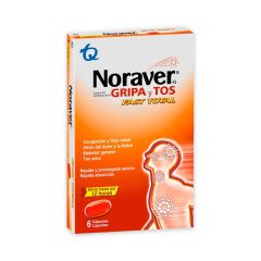 Noraver Gripa Y Tos Tq Fast Total x 6 Cápsulas Líquidas