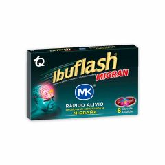 Analgésico Ibuflash Migran Mk Rápido Alivio x 8 Cápsulas Líquidas