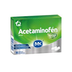 Acetaminofén Mk 500Mg x 16 Unidades Dolor Y Fiebre