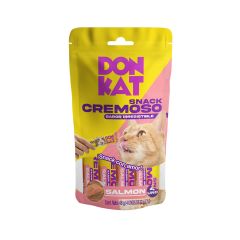 Snack Para Gato Donkat Cremoso Sabor A Salmón Sobre X 12gr X 4 Unidades