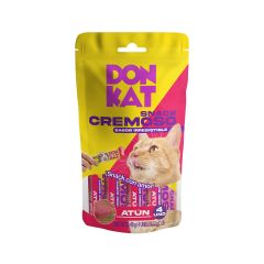 Snack Para Gato Donkat Cremoso Sabor A Atún Sobre X 12gr X 4 Unidades