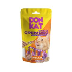 Snack Para Gato Donkat Cremoso Sabor A Pollo Sobre X 12gr X 4 Unidades