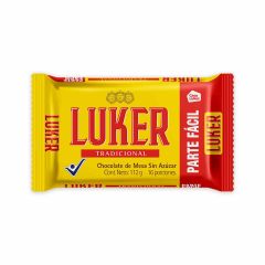 Chocolate En Pasta Luker Tradicional Sin Azúcar Parte Fácil X 112gr