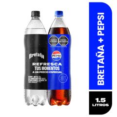 Bebida Gaseosa Bretaña + Pepsi Postobón X 1500ml X 2 Unidades Precio Especial