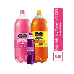 Bebida Gaseosa Postobón Surtida x 3125ml x 2 Unidades Gratis 600ml Oferta