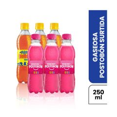 Bebida Gaseosa Manzana + Colombiana Postobón x 250ml x 6 Unidades