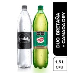 Bebida Gaseosa Bretaña + Canada Dry Postobón x 1500ml x 2 Unidades Precio Especial