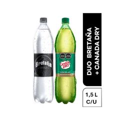 Bebida Gaseosa Bretaña + Canada Dry Postobón x 1500ml x 2 Unidades Precio Especial