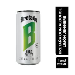 Aperitivo Bretaña Hard Seltzer Sabor A Limón Y Jengibre Lata x 269ml