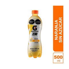 Bebida Gatorade Sabor A Naranja Sin Azúcar x 500ml