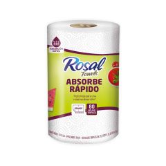 Toallas De Cocina Multiusos Rosal Plus x 80 Hojas x Rollo Triple Hoja
