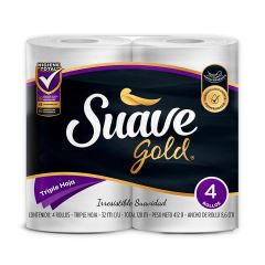 Papel Higiénico Suave Gold Triple Hoja x 4 Unidades x 32mts