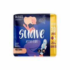 Toallas Femeninas Suave Active Care Nocturna Tipo Tela Con Alas Lleve 34 Pague 30