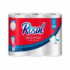 Papel Higiénico Rosal Ultra Confort Xxg Triple Hoja x 6 Unidades x 30mts