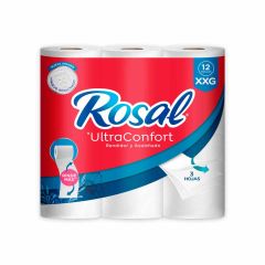 Papel Higiénico Rosal Ultra Confort Xxg Triple Hoja x 12 Unidades x 30mts