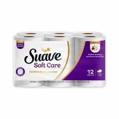 Papel Higiénico Suave Soft Care Triple Hoja Aroma Karité x 12 Unidades x 28mts