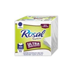 Servilletas Rosal Napkins Ultra Resistentes Dobladas En 2 X 88gr X 100 Unidades