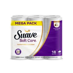 Papel Higiénico Suave Soft Care Triple Hoja Aroma Karité X 18 Unidades X 28mts