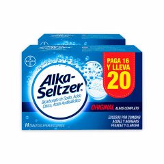 Alka-Seltzer Efervescente Bayer Original Pague 16 Lleva 20 Unidades
