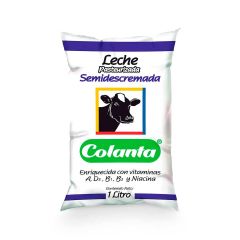 Leche Colanta Pasteurizada Semidescremada Bolsa x 1000ml