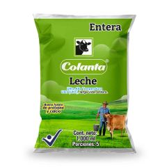 Leche Colanta Uht Larga Vida Entera Bolsa x 1000ml