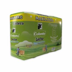 Leche Colanta Entera Larga Vida Bolsa x 1100ml x 6 Unidades