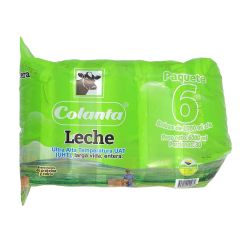 Leche Colanta Uht Larga Vida Entera Bolsa x 1000ml x 6 Unidades