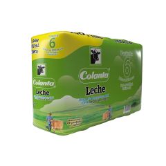 Leche Colanta Uht Larga Vida Entera Bolsa x 1000ml x 6 Unidades