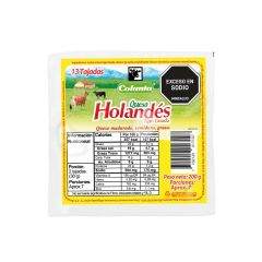 Queso Holandés Colanta Tipo Gouda x 200gr x 13 Tajadas