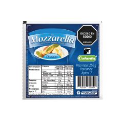 Queso Tipo Mozzarella Colanta Semigraso, Semiduro x 250gr x 15 Tajadas