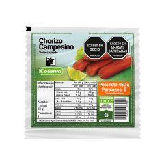 Chorizo Campesino Colanta 50G 9Un