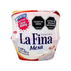 Esparcible Para Mesa Y Cocina La Fina Con Sal X 1000gr Pague 800gr