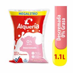 Leche Alquería Descremada 0% Grasa Bolsa x 1100ml
