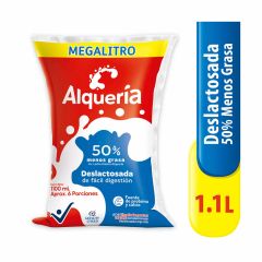 Leche Alquería Deslactosada Semidescremada Bolsa x 1100ml