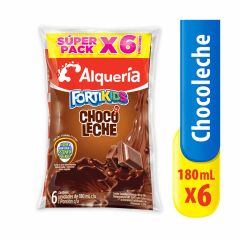 Choco Leche Fortikids Alquería x 180ml x 6 Unidades