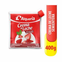 Crema De Leche Alquería Semientera Uht Doypack x 400gr