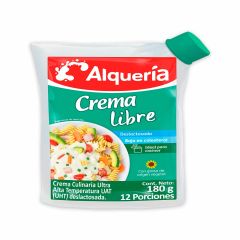 Crema De Leche Alquería Deslactosada Uht Libre Doypack x 180gr