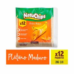 Pasabocas Natuchips Hojuelas De Plátano Maduro x 28gr x 12 Paquetes