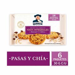 Galleta Quaker 180g 6u Avena/pasas