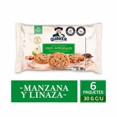 Galleta Quaker 180g 6u Manzana/canela