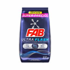 Detergente En Polvo Fab Ultra Flash x 3500gr Precio Especial