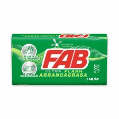 Detergente En Barra Fab Ultra Flash Arrancagrasa Limón x 300gr