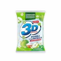 Detergente En Polvo 3d Multiusos Bomba De Limpieza + Bicarbonato Aroma Manzana X 3000gr
