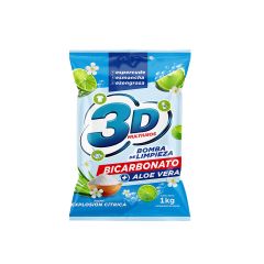 Detergente En Polvo 3d Multiusos Bomba De Limpieza Bicarbonato + Aloe Vera Aroma Explosión Cítrica X 1000gr