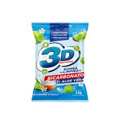 Detergente En Polvo 3d Multiusos Bomba De Limpieza Bicarbonato + Aloe Vera Aroma Explosión Cítrica X 3000gr