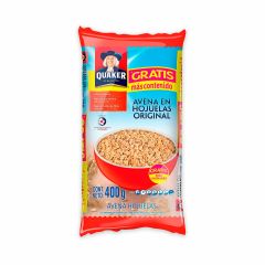 Avena En Hojuelas Quaker Original Bolsa x 400gr Más Contenido