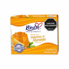Gelatina En Polvo Konfyt Sin Azúcar Sabor A Naranja x 10gr